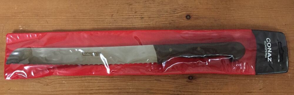 Vtg Conaz Inox Stainless Scarperia Italy Serrated Kitchen Bread Knife 8.5" Blade